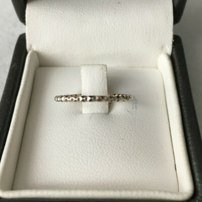 Neuve bague fine facettée en argent 925/000 taille 57