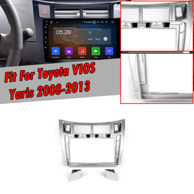 Fascia Stereo Radio Bezel Panel Frame Trim 2 Din For Toyota VIOS Yaris 2008-2013