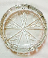 Ashtray Candy Dish Vintage MCM Crystal Thick Heavy
