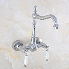Chrome Brass Ceramic Handle Swivel Kitchen Faucet Bathroom Sink Mixer Tap 2nf563