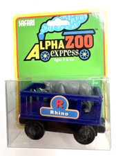Indigo Safari Alpha Zoo Express Rhino Train Thomas Friends Wood Railway NIP