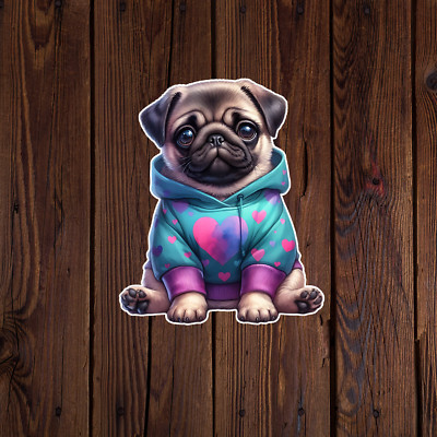 Pug sticker vinyl decal dog puppy cute animal pet novelty laptop mug