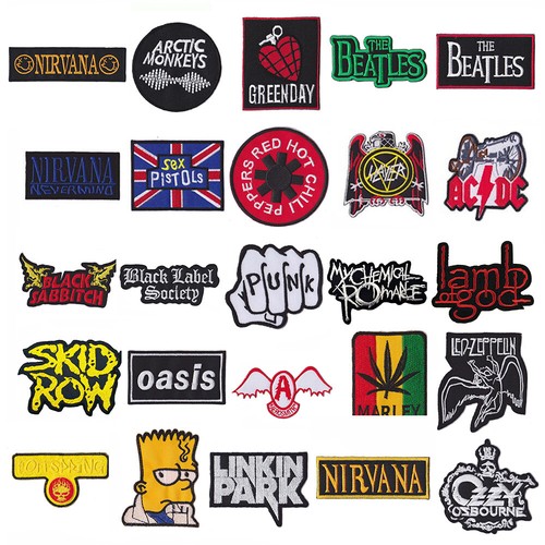 Band Musik Rock Punk Heavy Metal Nähen Aufbügeln Stickerei Applikation Patch zufällig - Bild 5 von 12