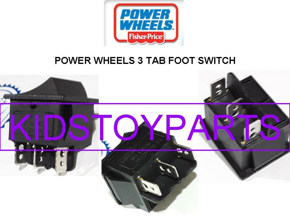  6V 12V Power Wheels DynaCraft 3 Tab Accelerator Foot Switch