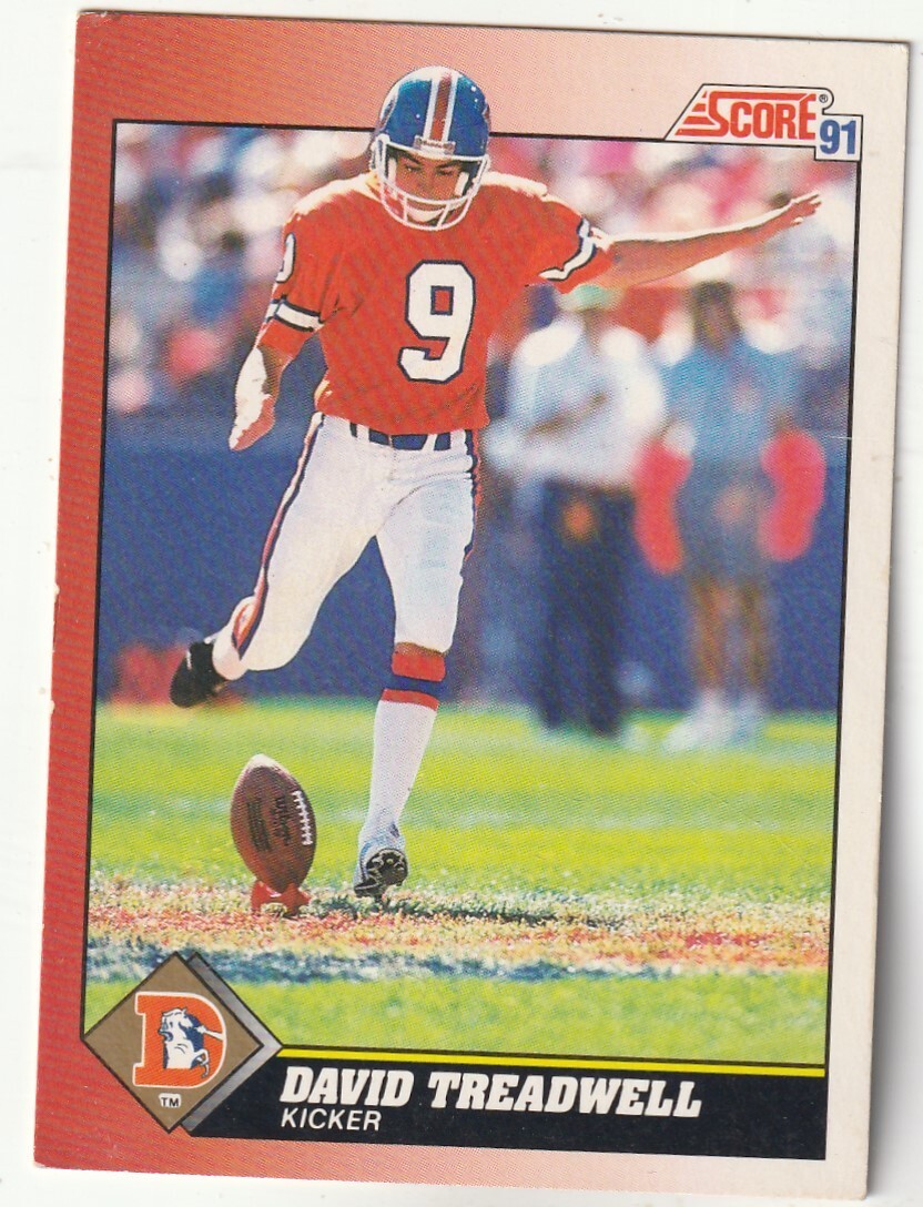 FREE SHIPPING-NRMINT-1991 Score David Treadwell Denver Broncos #139