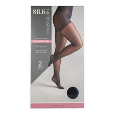 Silk Impressions Sheer Support 20D, 2-pack, Black, Medium