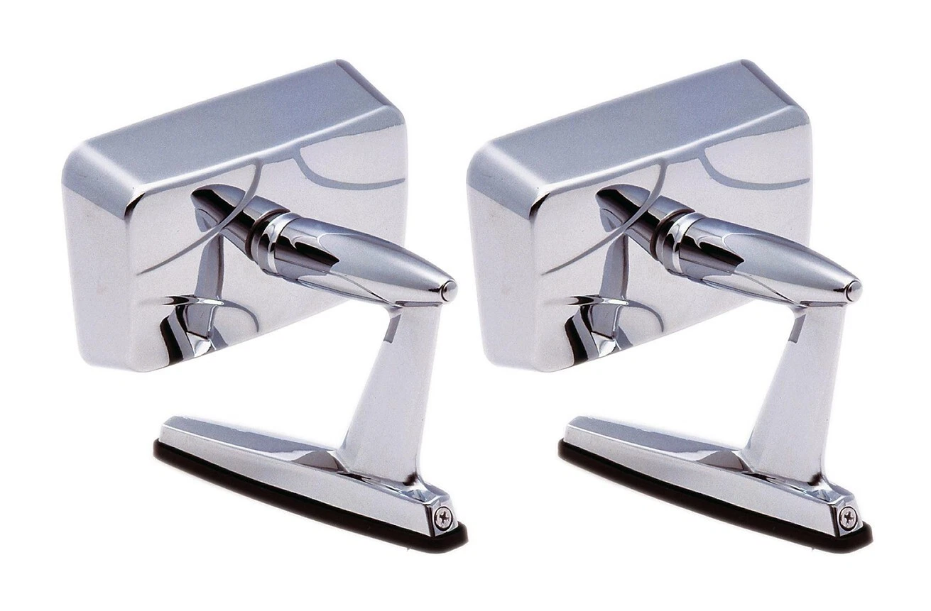 UNIVERSAL SQUARE DOOR MIRRORS CLASSIC VINTAGE MUSCLECAR HOTROD NEW PAIR LH & RH