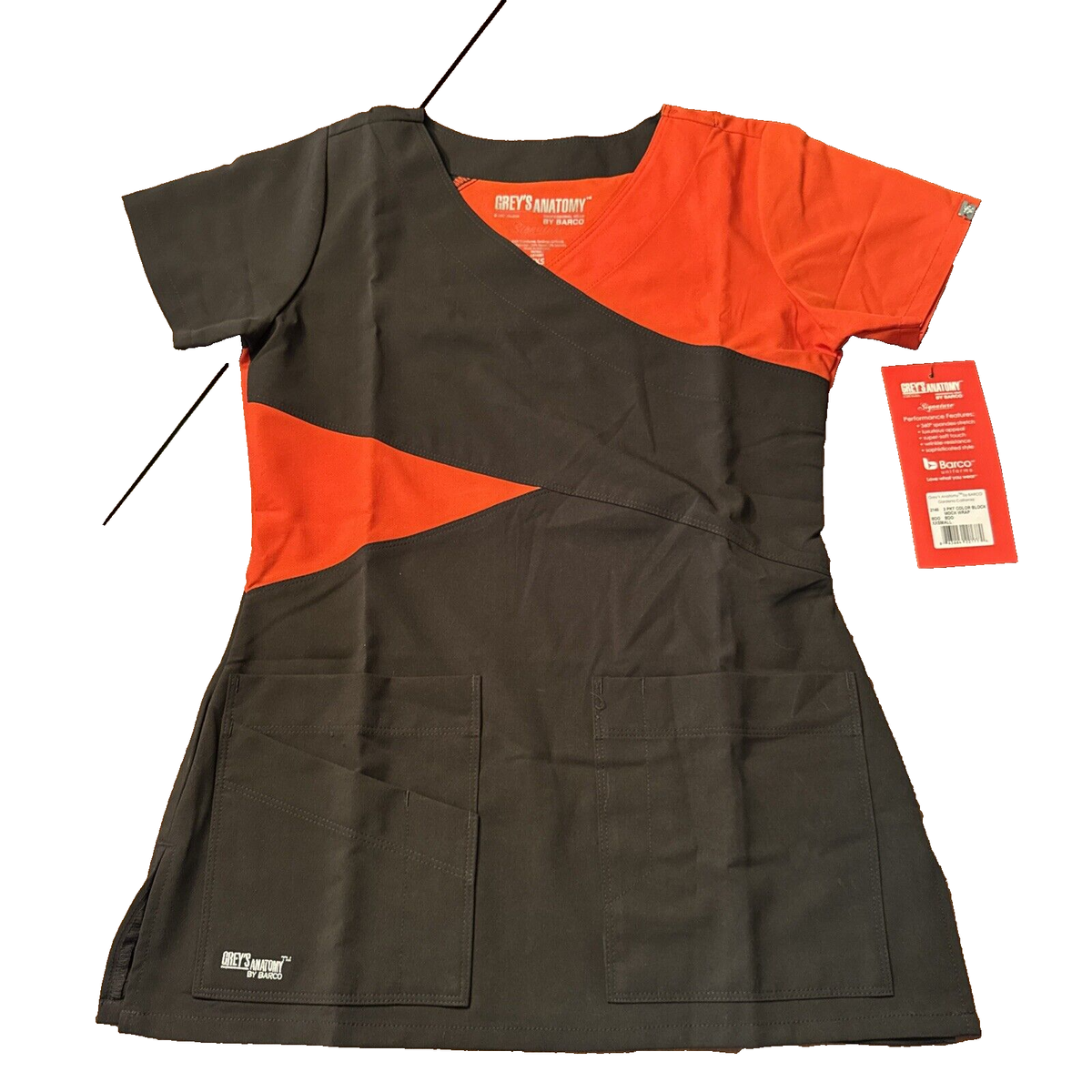 (2140) Grey's Anatomy Signature Scrubs - Contrast Mock Wrap Top