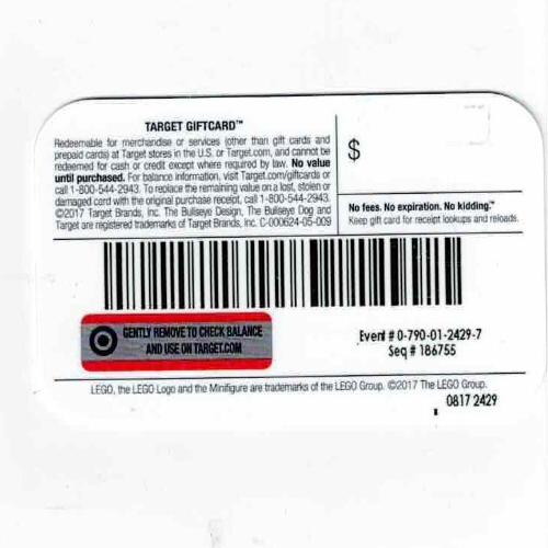 TARGET Gift Card Christmas Lego - Bullseye Dog, 2017 - Collectible