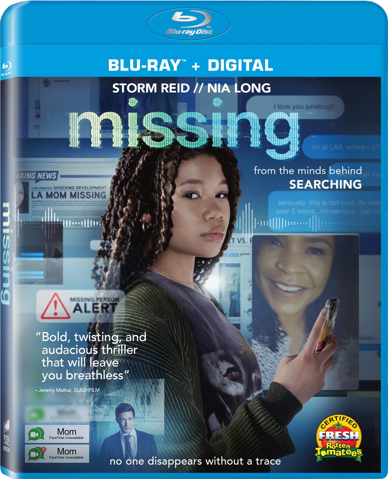 Missing (Blu-ray) Storm Reid Nia Long Joaquim de Almeida Ken Leung Amy Landecker