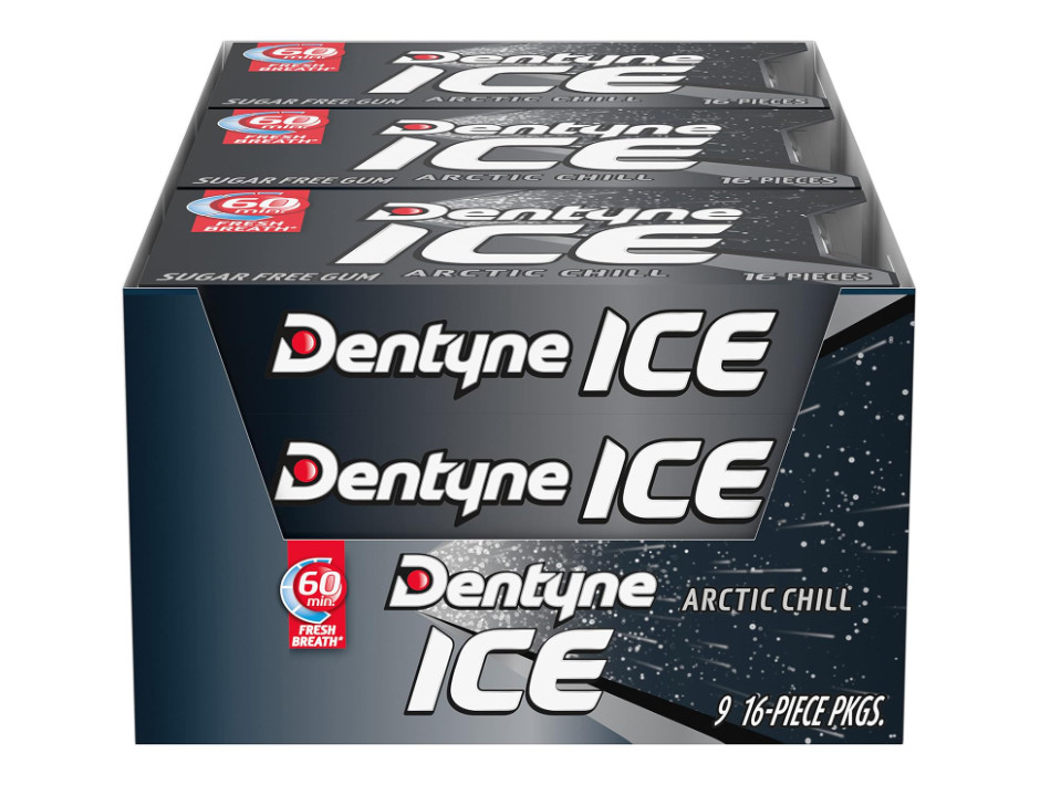 Жевательная резинка Dentyne Ice Arctic Chill без сахара, 9 упаковок по 16 штук