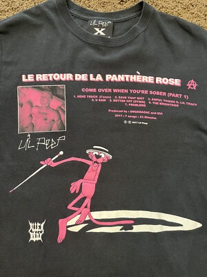 Lil Peep Alien Body Pink Panther Shirt Size Small 100% Authentic