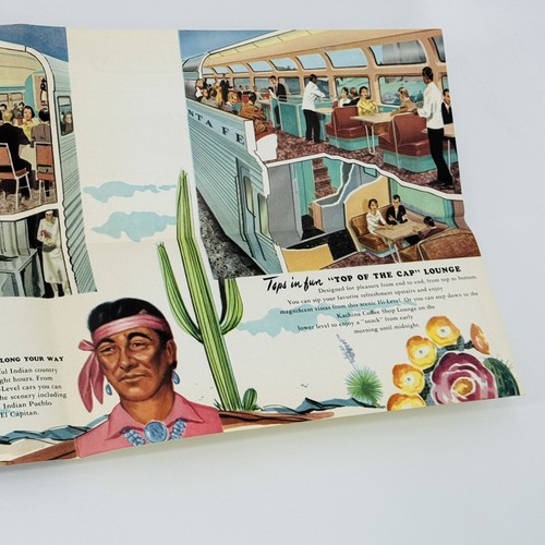 Brochure e orario pubblicitario vintage 1962 Santa Fe Railroad El Capitan - Foto 8 di 9