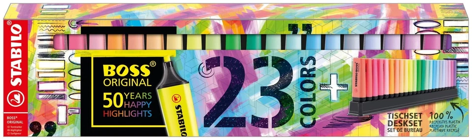 - Textmarker - BOSS ORIGINAL - 23er Tischset - mit 9 Leuchtfarben & 14 Pastel... - Bild 2 von 4