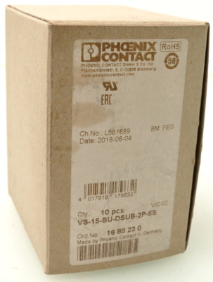 10x Phoenix Contact D-Sub-Steckverbinder VS-15-BU-DSUB-2P-5S | 1688230 
