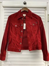 Red Corduroy Ag Jean Jacket Size Small Women’s Nwt