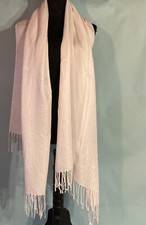 Pashmina Silky Classic White Shawl Scarf Stole Wrap Wedding USA 70 x 27  Soft