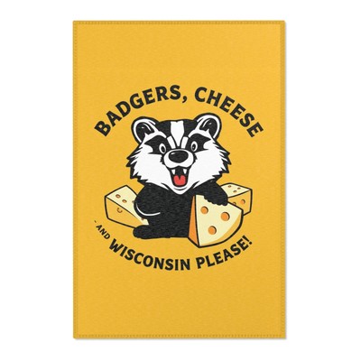 Wisconsin Badger Area Rug - Cozy Home Decor, Perfect for Gift, Cheese Lover's,