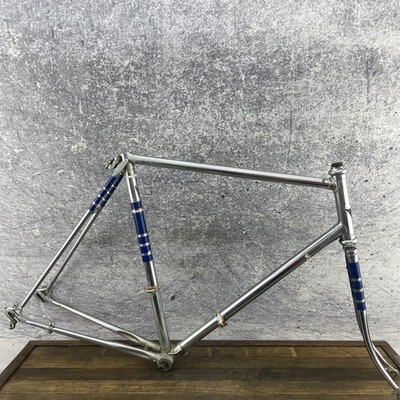 Vintage Chrome Steel Bike Frame 58 55 Fuji Finest Newest Yuko Decal 126  700c