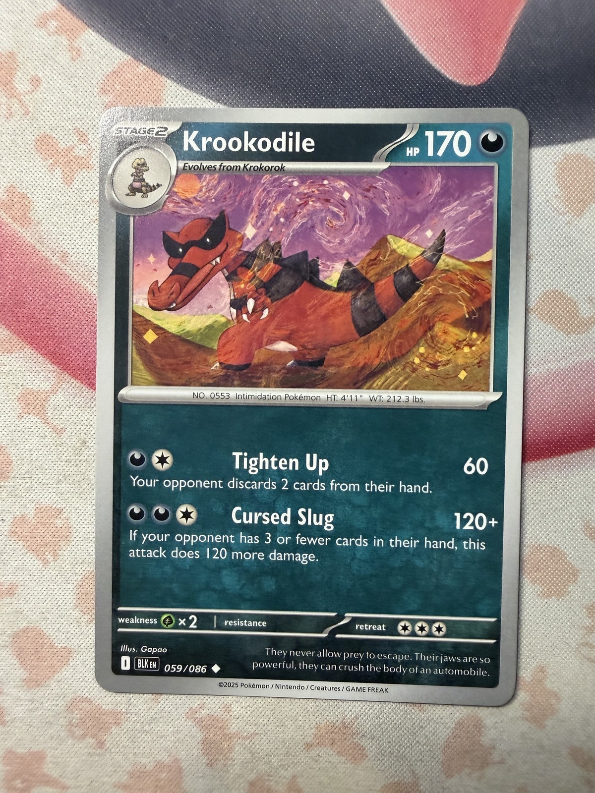 Krookodile Uncommon SV: Black Bolt 059/086 NM English Pokemon Card