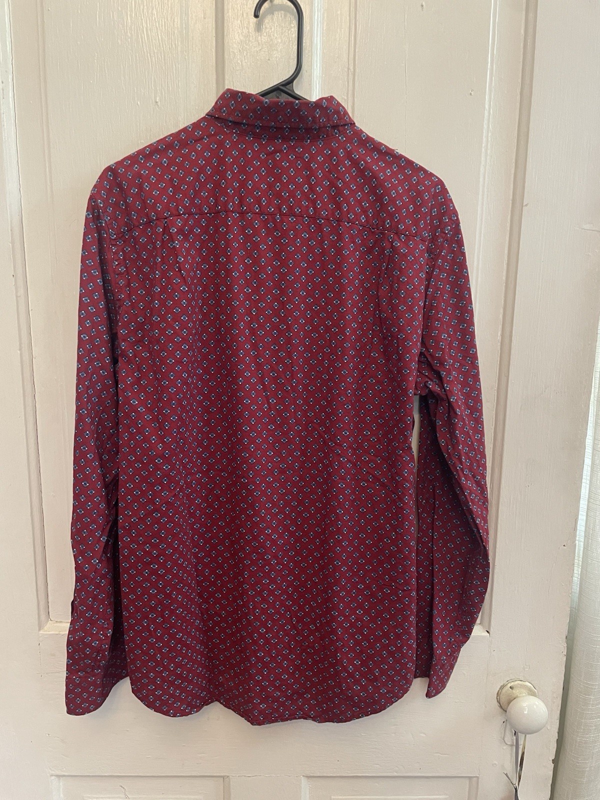 American Eagle Burgundy Patterned Button-Down Shi… - image 4