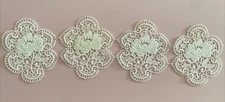 (4)  VINTAGE 1970’s Off White Cotton ROSE VENISE APPLIQUÉ