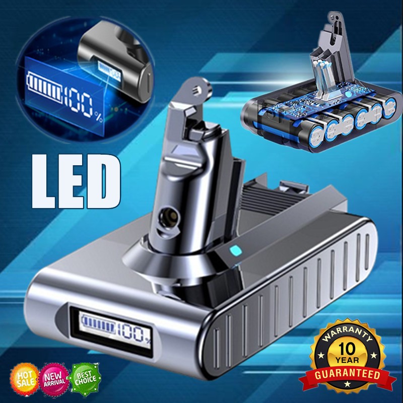 9.5Ah Battery For Dyson V6 DC58 Animal SV03 SV04 SV05 SV06 SV09 with LED Style