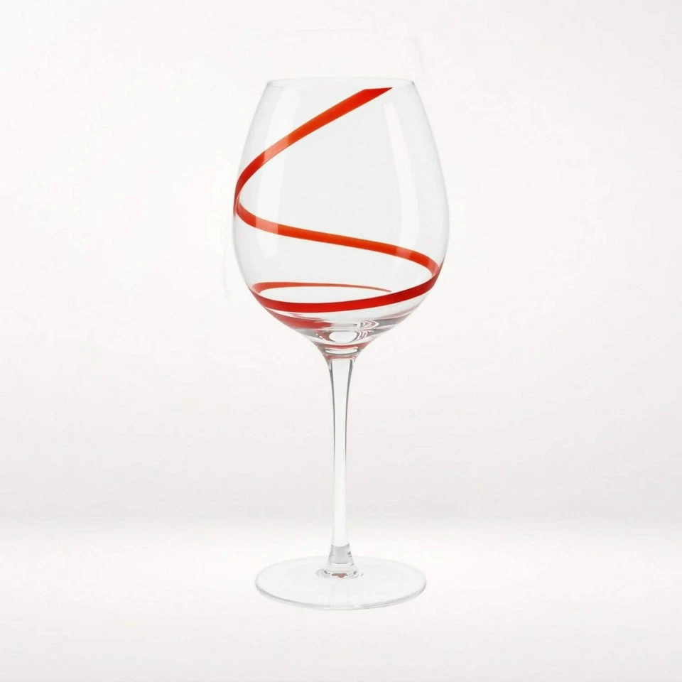 Copas de vino Pier 1 Swirline globo rojo | Juego de 2 | Excelente estado Foto 2 de 2