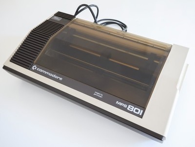 COMMODORE MPS-801 Dot Matrix Printer, turns on