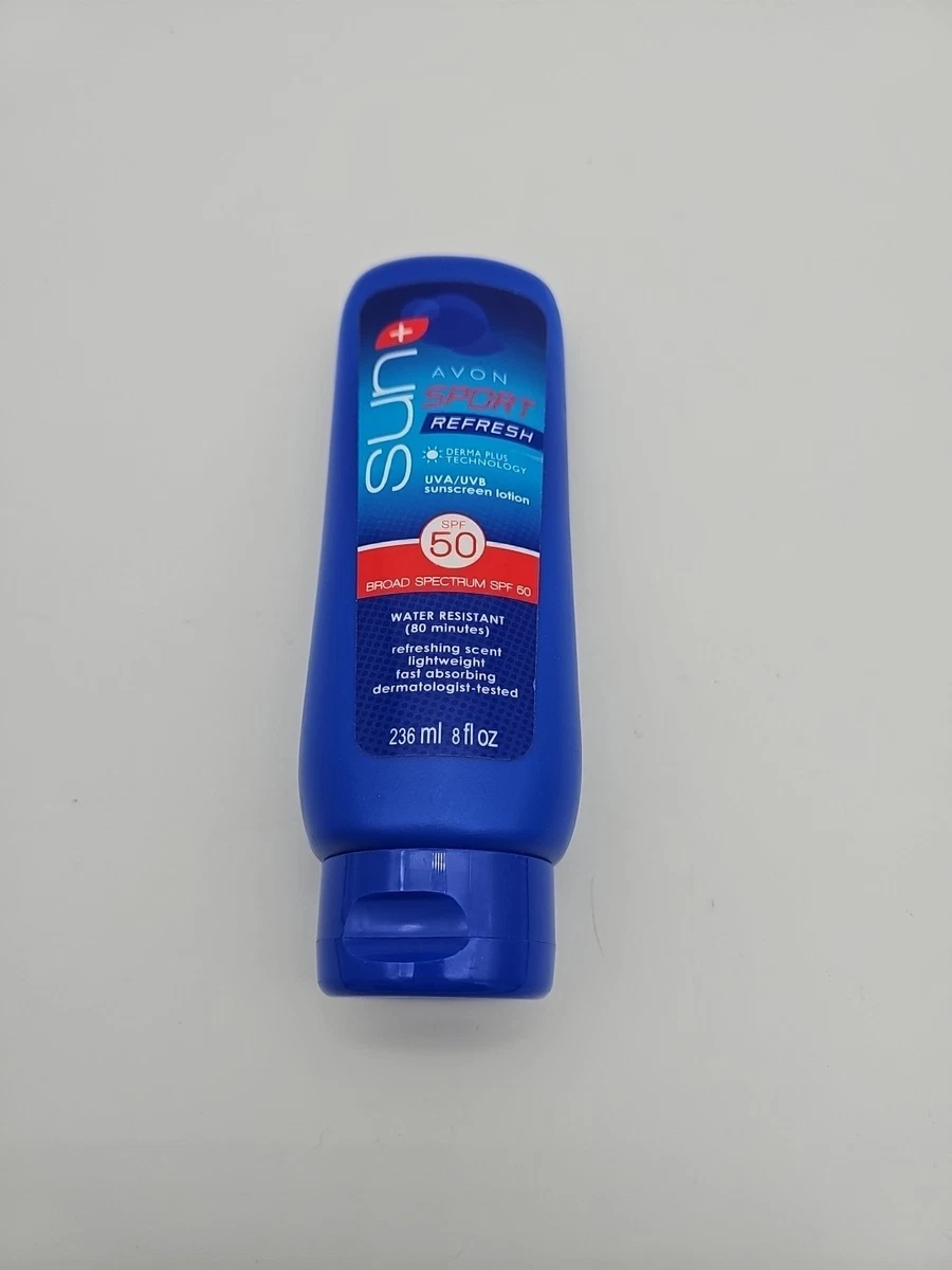 Avon Sun+ Sport Refresh UVA/UVB Sunscreen Lotion SPF 50 8 oz