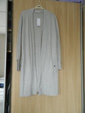 Wallis Smart Grey Longline Cardigan With Button Details Size Medium New