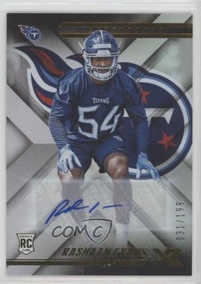 2018 Panini XR Rookies Auto 31/199 Rashaan Evans #123 Rookie Auto RC 0a3
