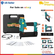 Pneumatic Brad Nailer Wood 18G 2-in-1 Staple Gun DIY Woodworking Carpentry