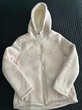 Spyder Women  s Hooded Fleece Jacket M Pale Mauve Sherpa Lined Full Zip NEW NWT