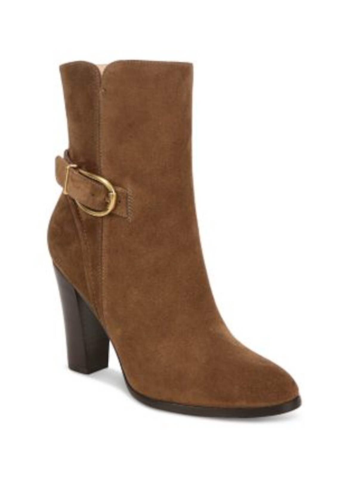 VERONICA BEARD/ женские коричневые сапоги на каблуке Viv из кожи миндаля с зазубринами, 8,5 М