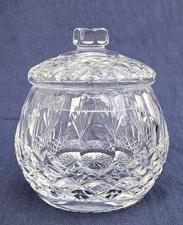 Gorgeous Lead Crystal Cut Glass Lidded Sugar Bowl - 14cm, 890g