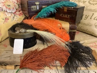 2642🌟Antique Vintage Horsehair like Ostrich Feather Lot Millinery Colors 8” 15”