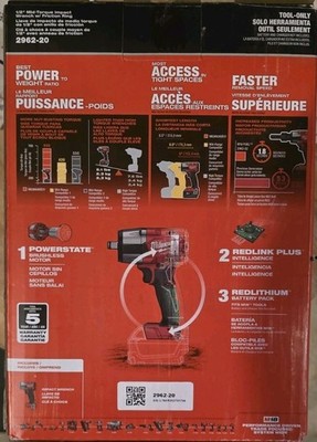 Milwaukee 2962-20 M18 Fuel 1/2'' Mid-Torque Impact Wrench with Friction Ring -...