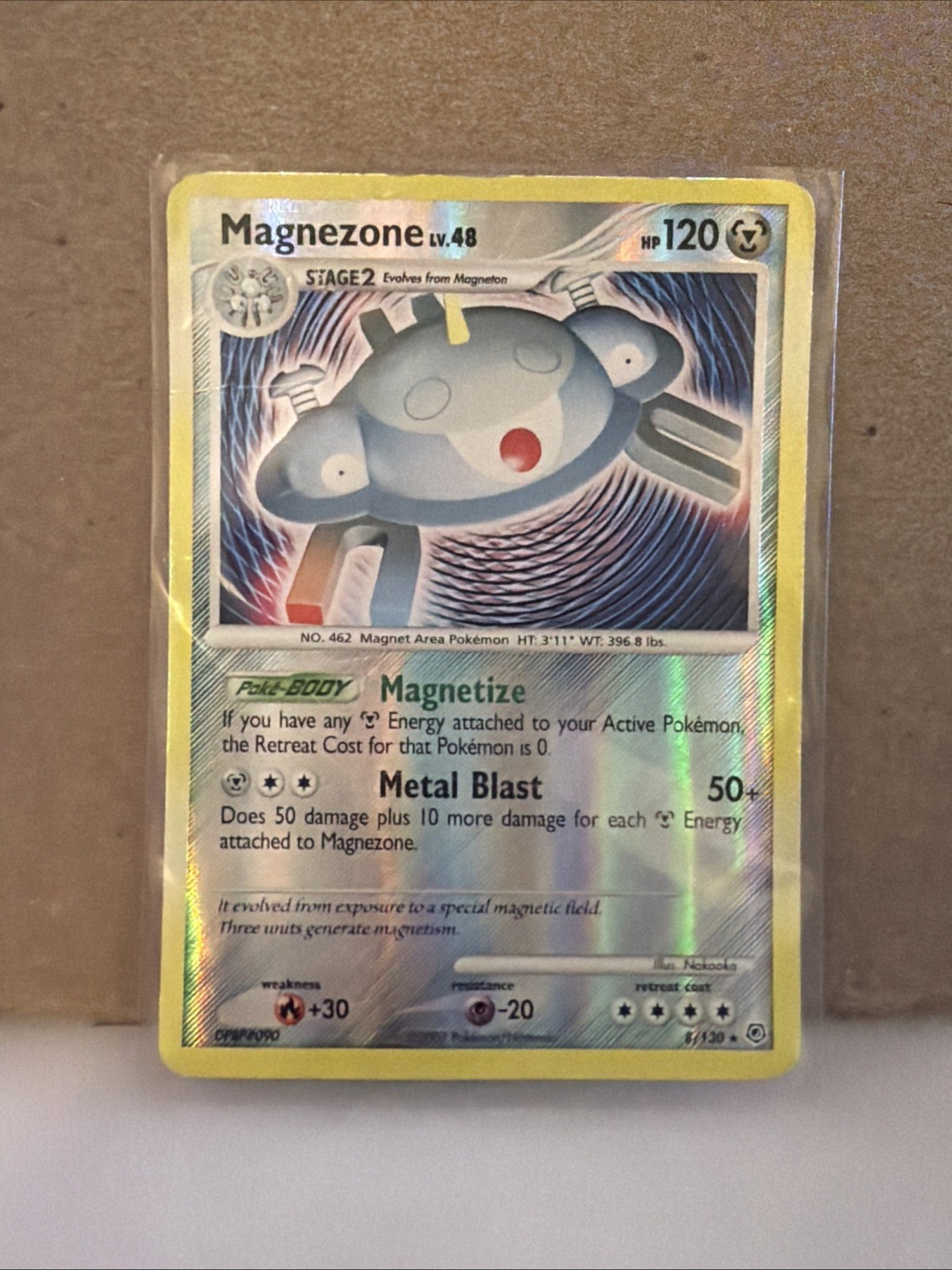 Magnezone 8/130 Holo Pokemon Card Diamond and Pearl Reverse