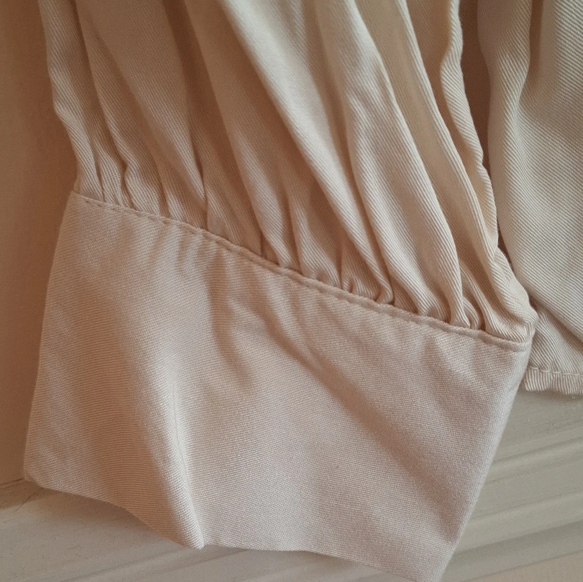 Vero Moda Beige Solid Collared Button Front Long Sleeve Blouse Polyester 14