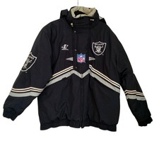 Logo Athletic Pro Line Oakland Raiders NFL Jacket 90s Vintage Bomber Size Large