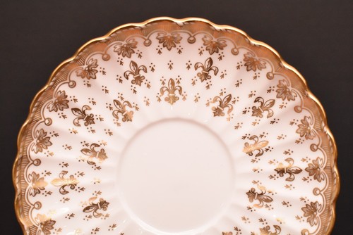 RARO set di 6 grandi tazze da tè e piattini Spode FLEUR DE LYS oro - Foto 16 di 19