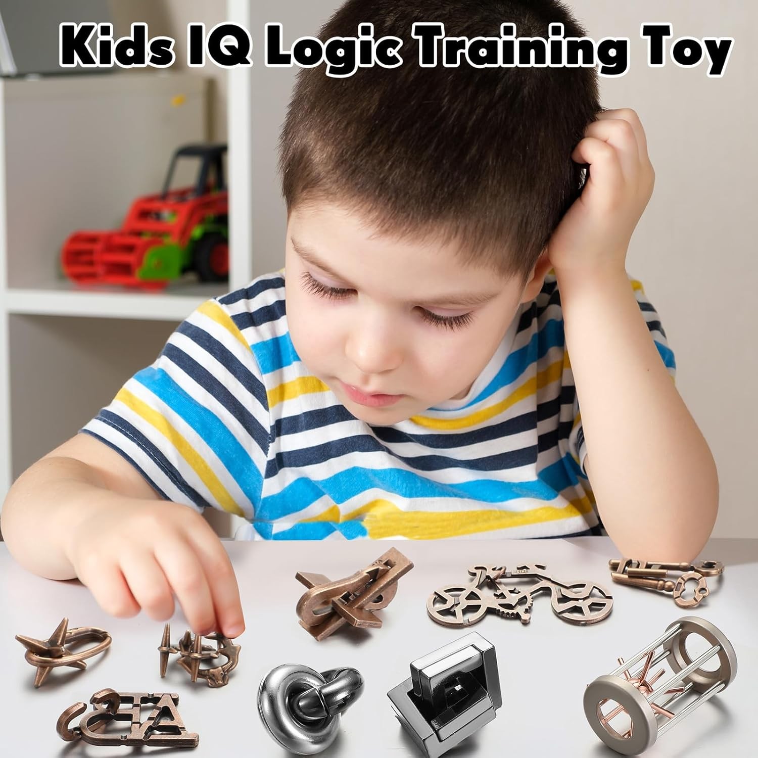 9 Pcs Metal Brain Teaser Puzzles Teaser 3D Steel Puzzle for Adults Unlock Interl