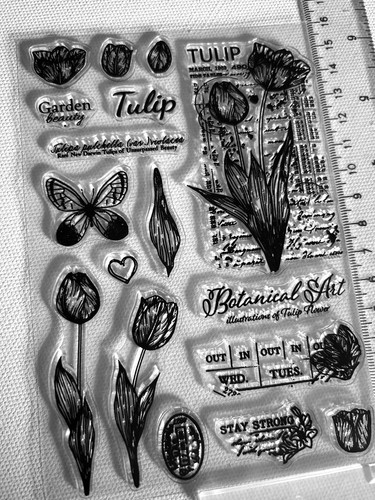 Clear Silicone Stamps Background Flowers Craft Scrapbooking Album Planner Making