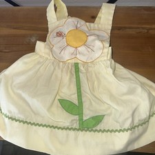 Vtg Cradle Togs Baby Girl Yellow flower Dress