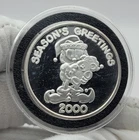 Vintage 2000 Garfield Paws Seasons Greetings  1 oz .999 Fine Silver Round