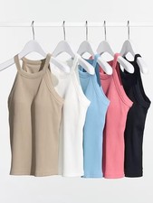 UNIQLO Halter Neck Sleeveless Bra Top S-3XL Tank with Cups Women 473990 NWT