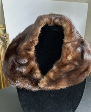 Vintage Mahogany Brown Mink Fur Collar 16x5 Craft Cutter or Coat Repair