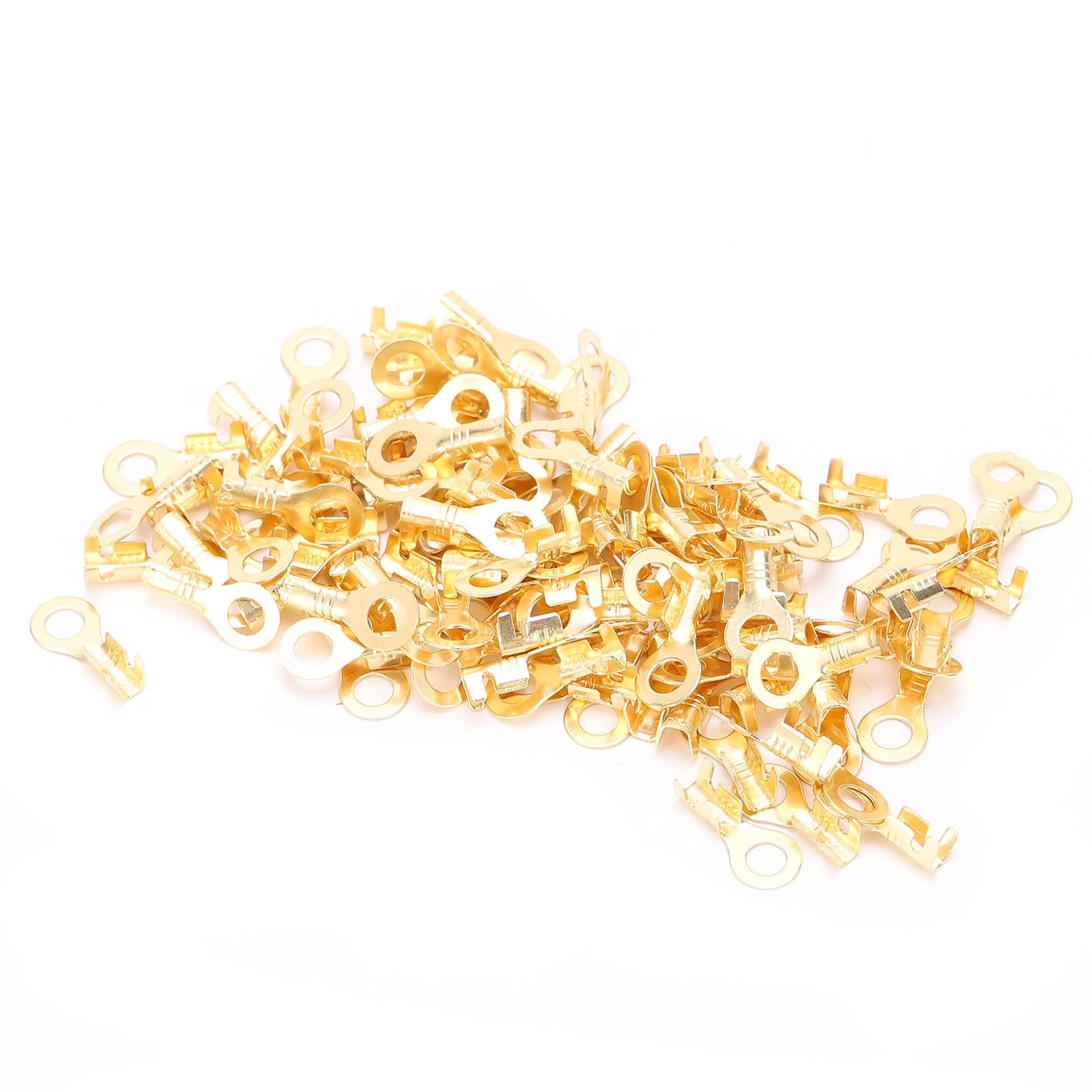 100PCs Brass Cold Pressed Cable Ring Terminal For Battery Crimp Lug 4.2mm New
