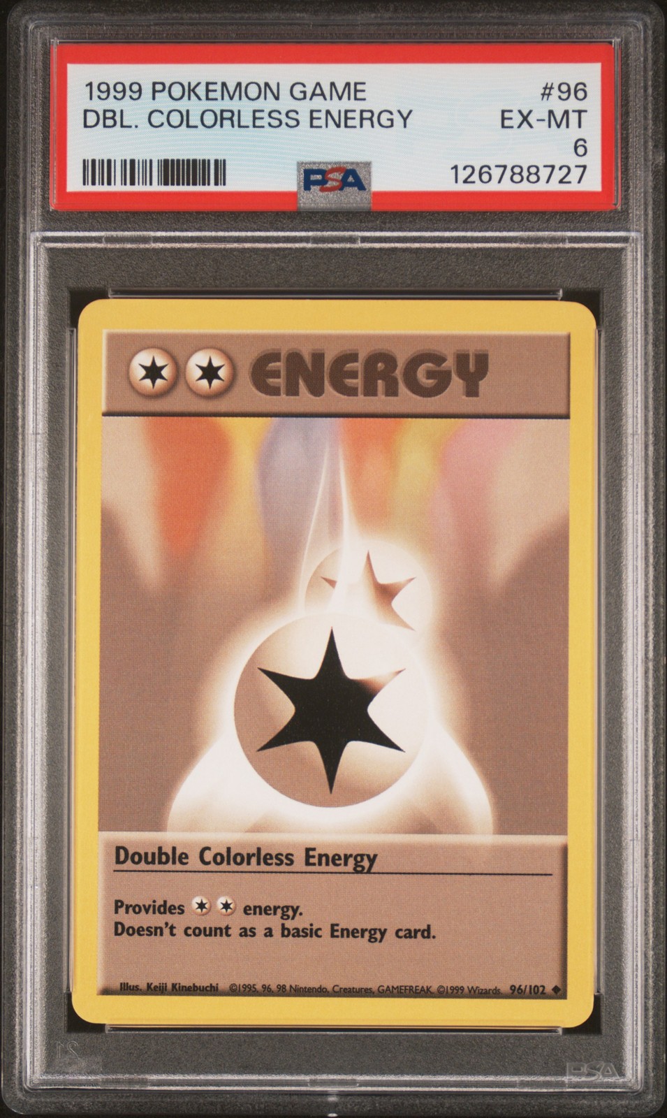 1999 POKEMON BASE SET UNLIMITED #96 DOUBLE COLORLESS ENERGY PSA 6